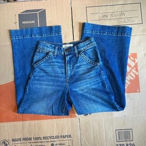 Madewell “Wide Leg Crop” style denim jeans size 24
